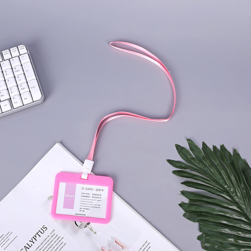 Bao thẻ NGANG + dây đeo bảng tên sinh viên – nhân viên văn phòng (10 màu sắc)