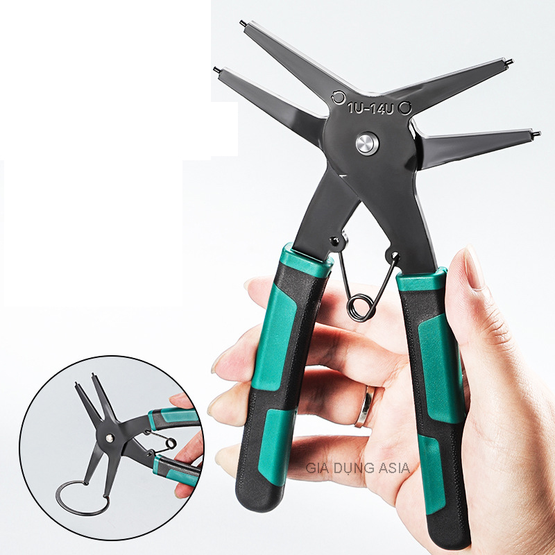 Kìm kết hợp mở phe trong và ngoài đa năng, kềm tháo lắp vòng chặn phe gài