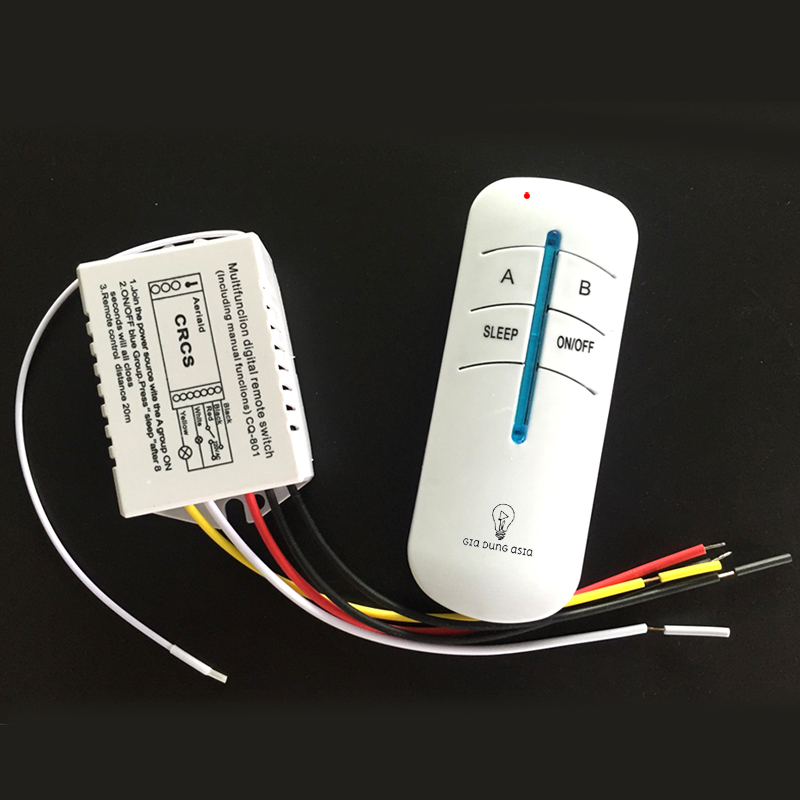 Công tắc điều khiển từ xa hai đèn thông minh không dây 220V (20 - 30 mét xuyên tường)