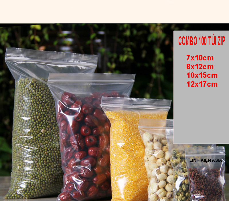 Combo 100 túi zip dày 8 zem, túi opp dẻo dai trong suốt
