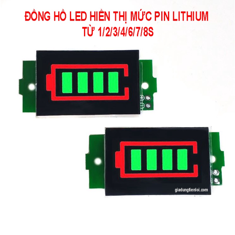 Đồng hồ LED hiển thị mức pin Lithium 1/2/3/4/6/7/8S