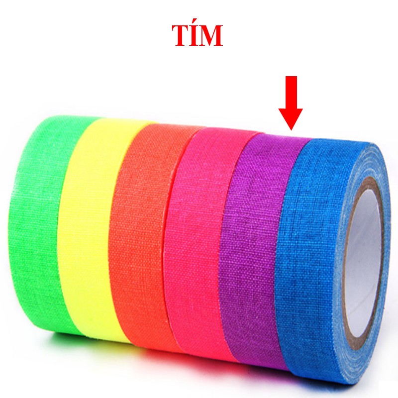 Băng keo UV huỳnh quang rộng 15mm dài 5m trang trí phòng, sân khấu