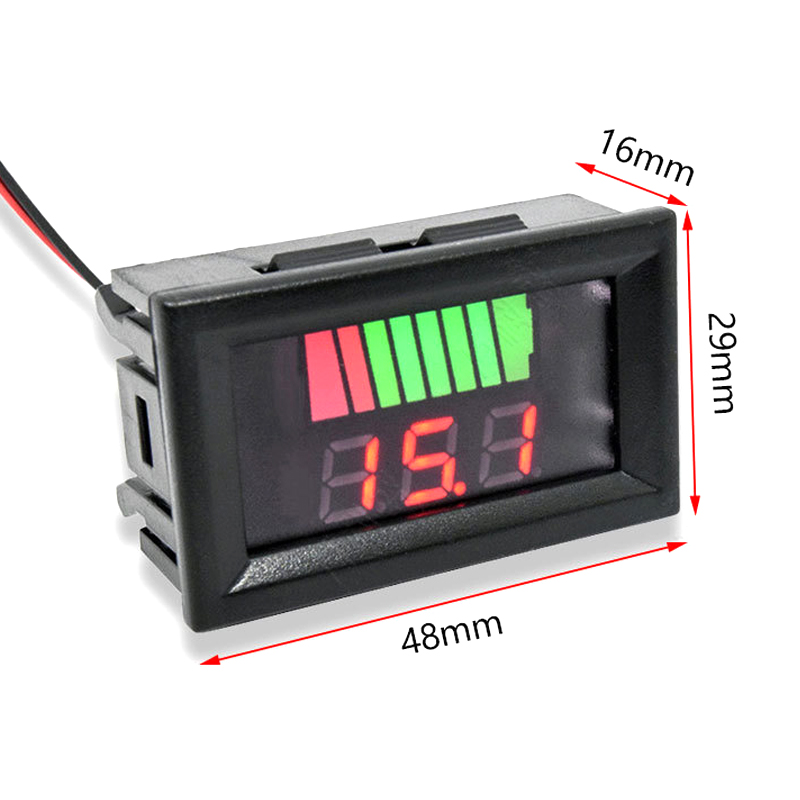 Đồng hồ đo mức pin lithium 12-72V xe đạp điện - đo pin ắc quy ô tô