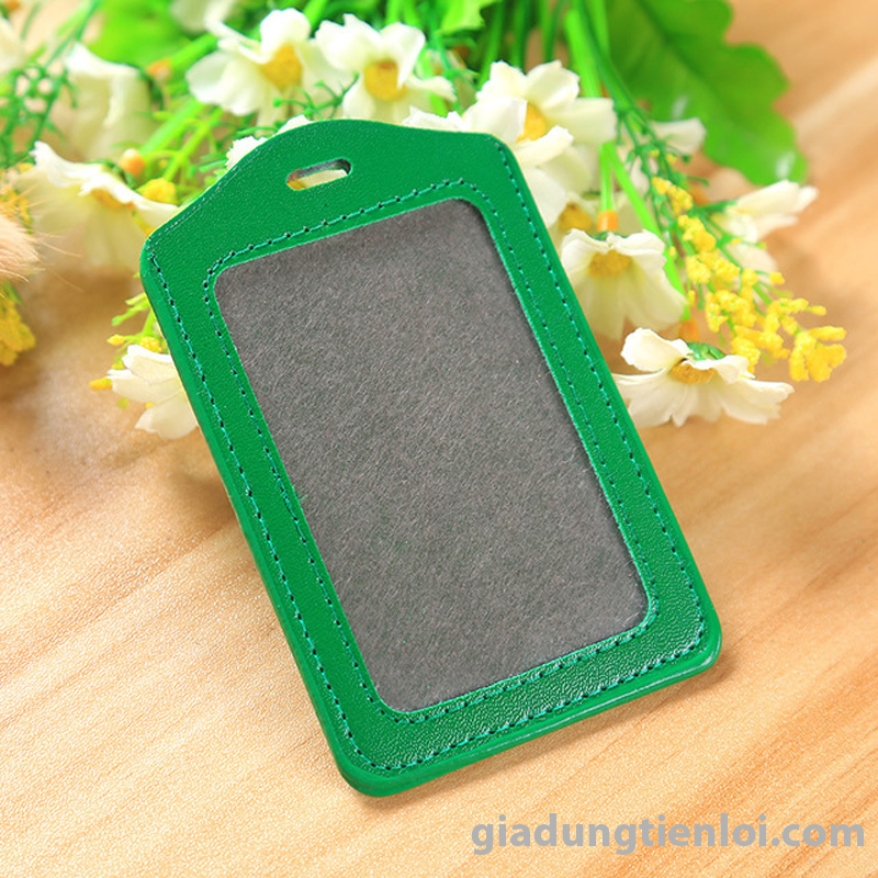 Bao da đựng thẻ dọc 5.4x8.5cm - thẻ đeo bằng da 1 mặt DỌC