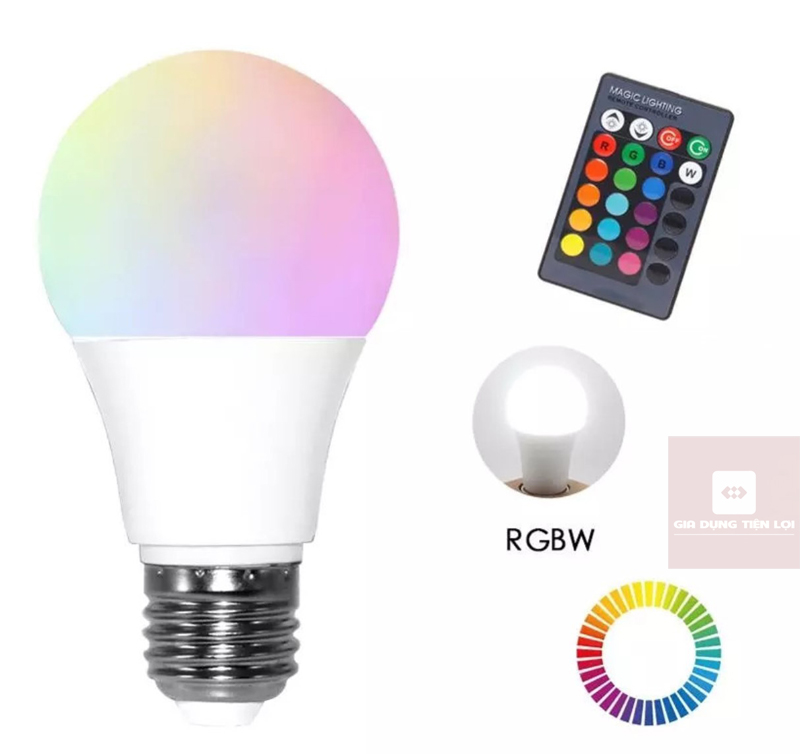 Bóng đèn đổi màu RGB 220V remote điều khiển từ xa đuôi vặn E27
