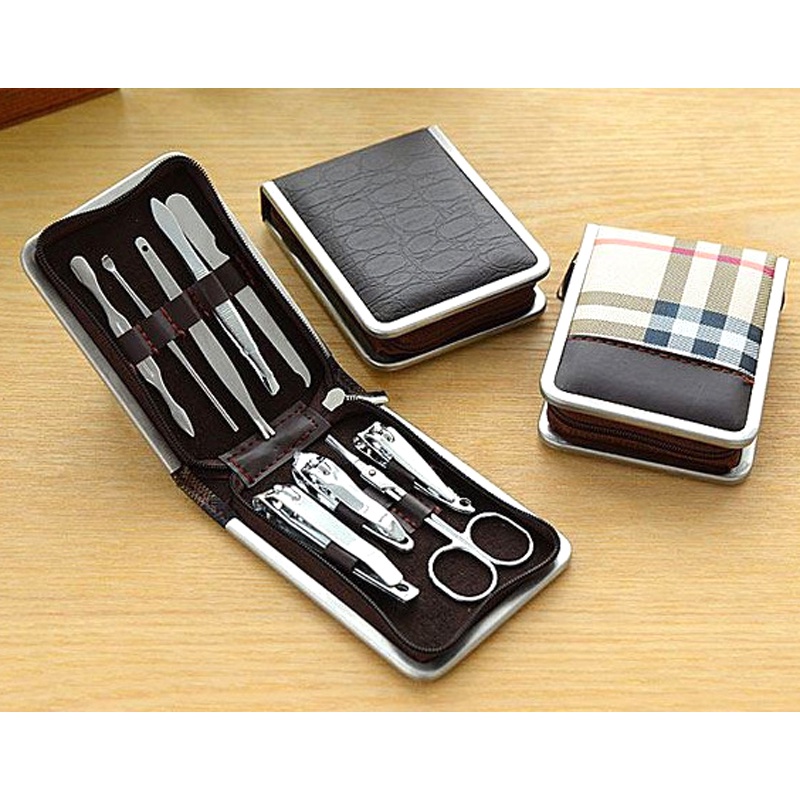 Bộ Dụng Cụ Chăm Sóc Móng Tay 9 Món Inox Không Gỉ + Túi