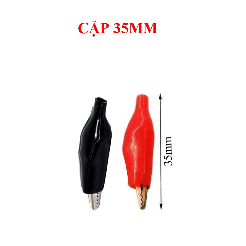 Cặp đầu kẹp cá sấu đỏ + đen