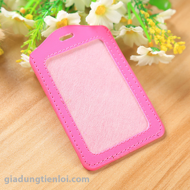 Bao da đựng thẻ dọc 5.4x8.5cm - thẻ đeo bằng da 1 mặt DỌC