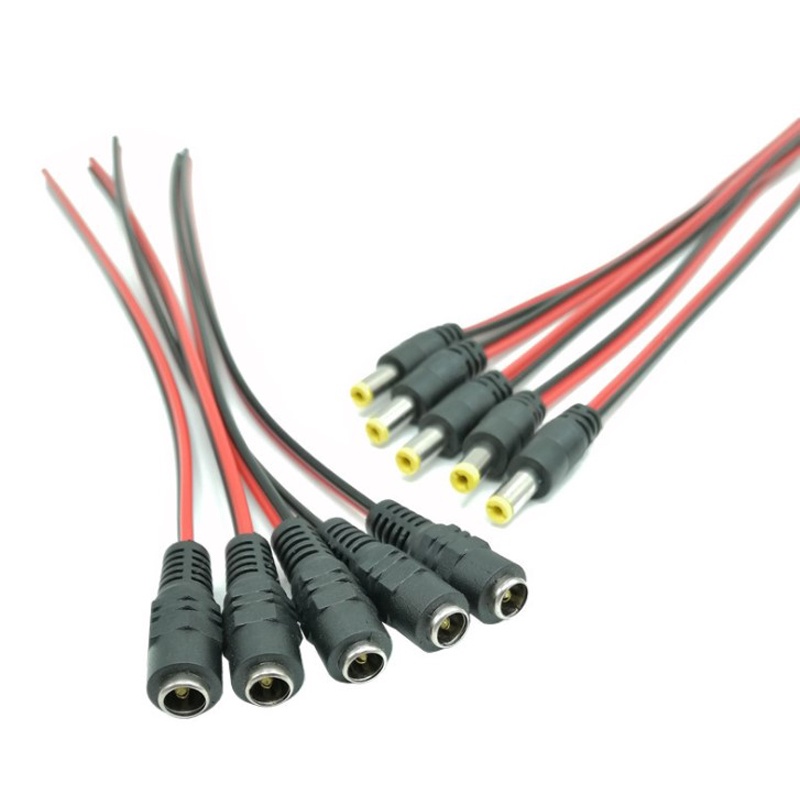 Dây nguồn giắc DC5.5x2.1 đực cái - kẹp cá sấu 3.5cm