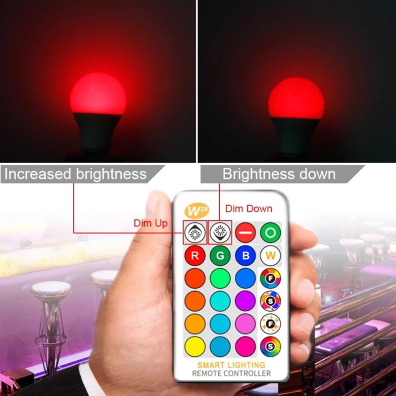 Bóng đèn đổi màu RGB 220V remote điều khiển từ xa đuôi vặn E27