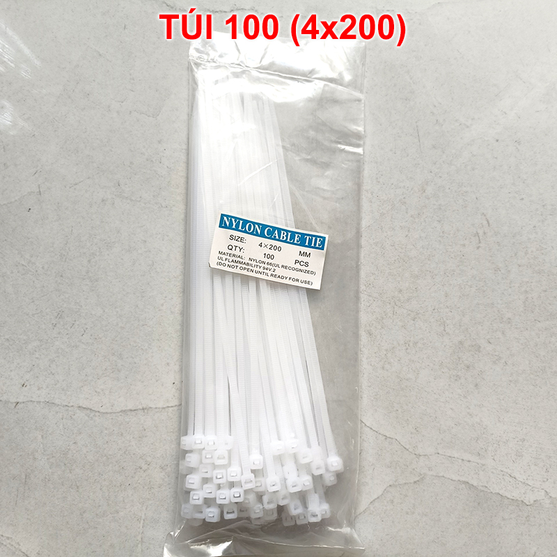Bịch 100 sợi dây rút nylon tự khóa siêu bền bỉ chịu lạnh