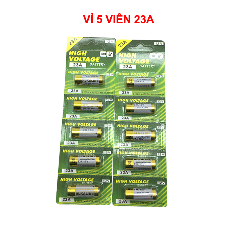Pin ALKALINE 23A 27A 12V - pin chìa khóa điện, điều khiển cửa cuốn, chuông cửa, báo động
