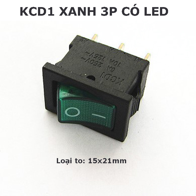 Công tắc rocker KCD1 6A 250V 15x21mm