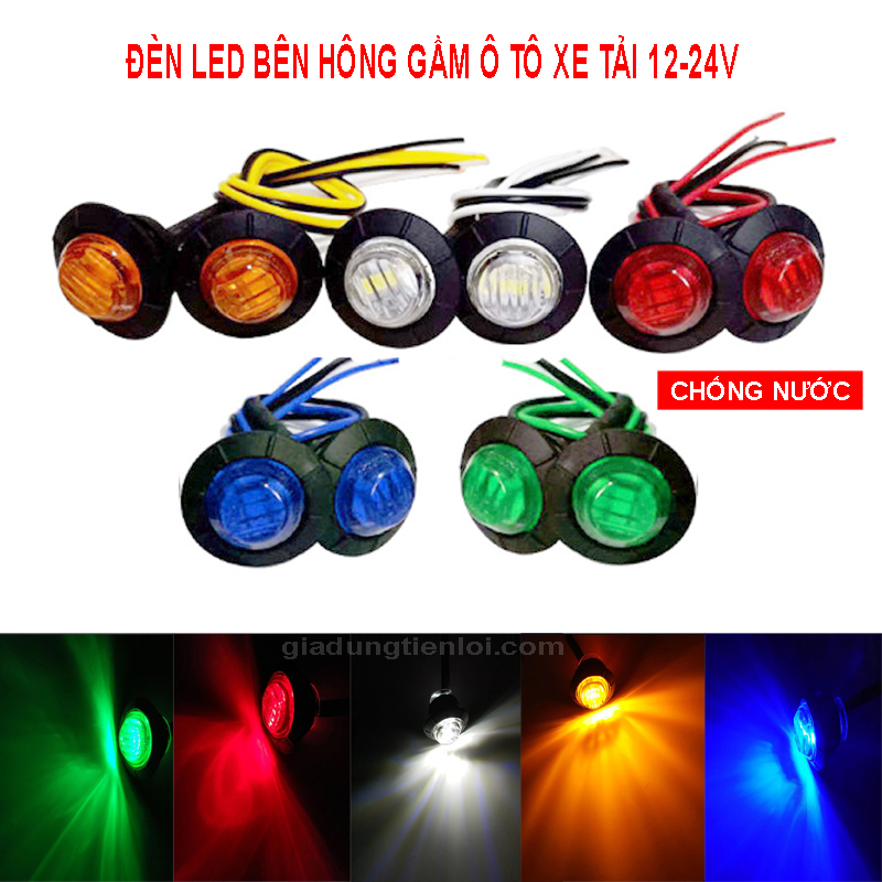 Đèn Led Gắn Hông, Sườn xe, Gầm Ô Tô Xe Tải 12-24v Chống Nước