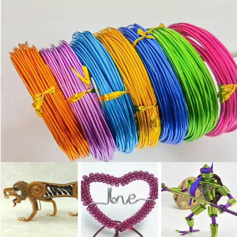 Cuộn 5 mét dây nhôm uốn làm mỹ thuật handmade màu sắc đa dạng