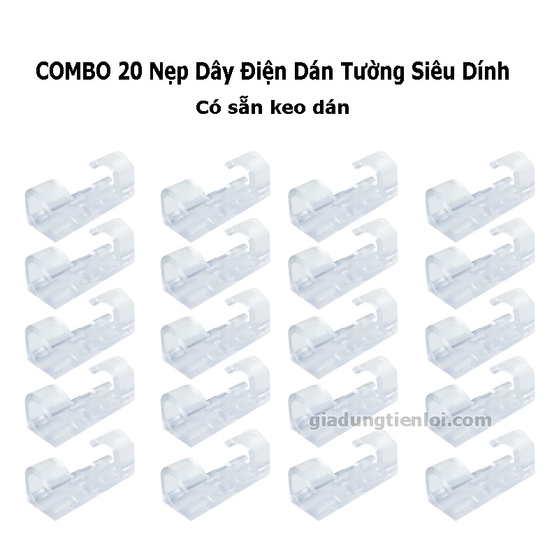 Combo 20 Nẹp Dây Điện Dán Tường Siêu Dính