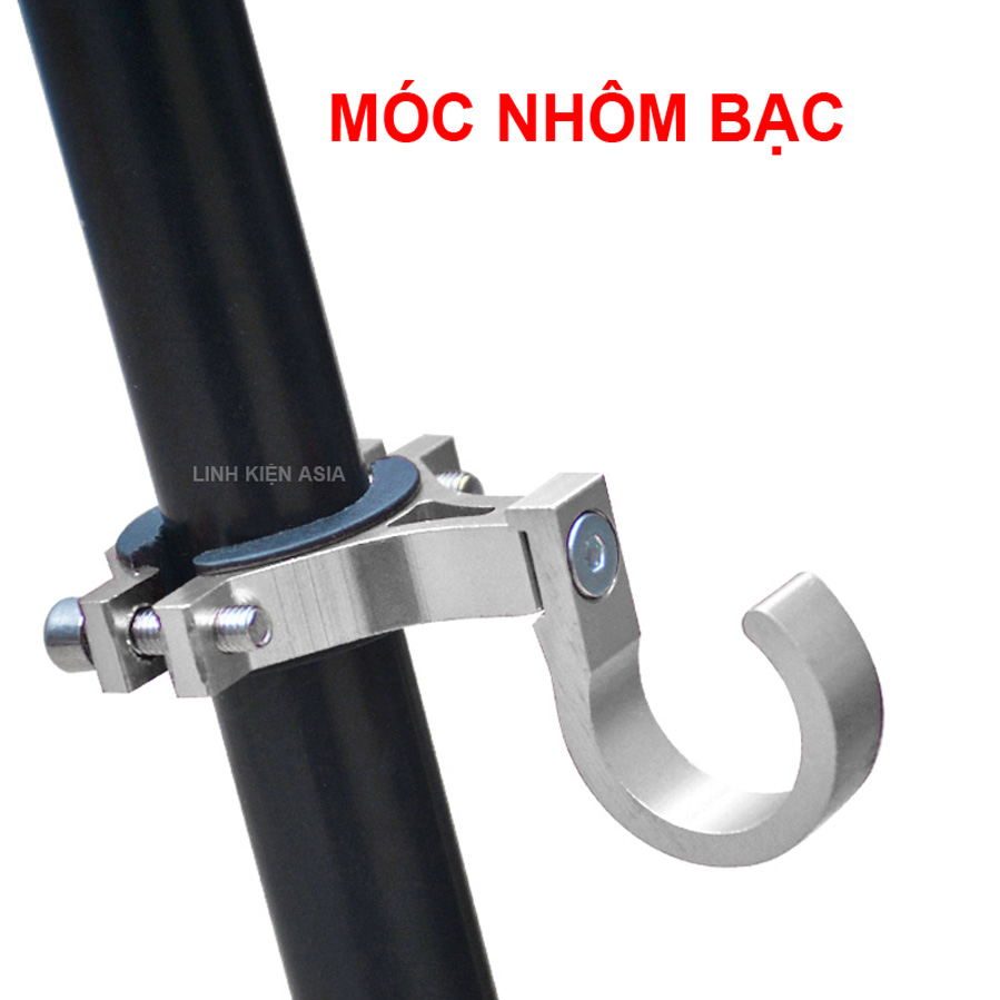 Móc nhôm CNC treo ghi đông xe đạp xe máy có đệm chắc chắn
