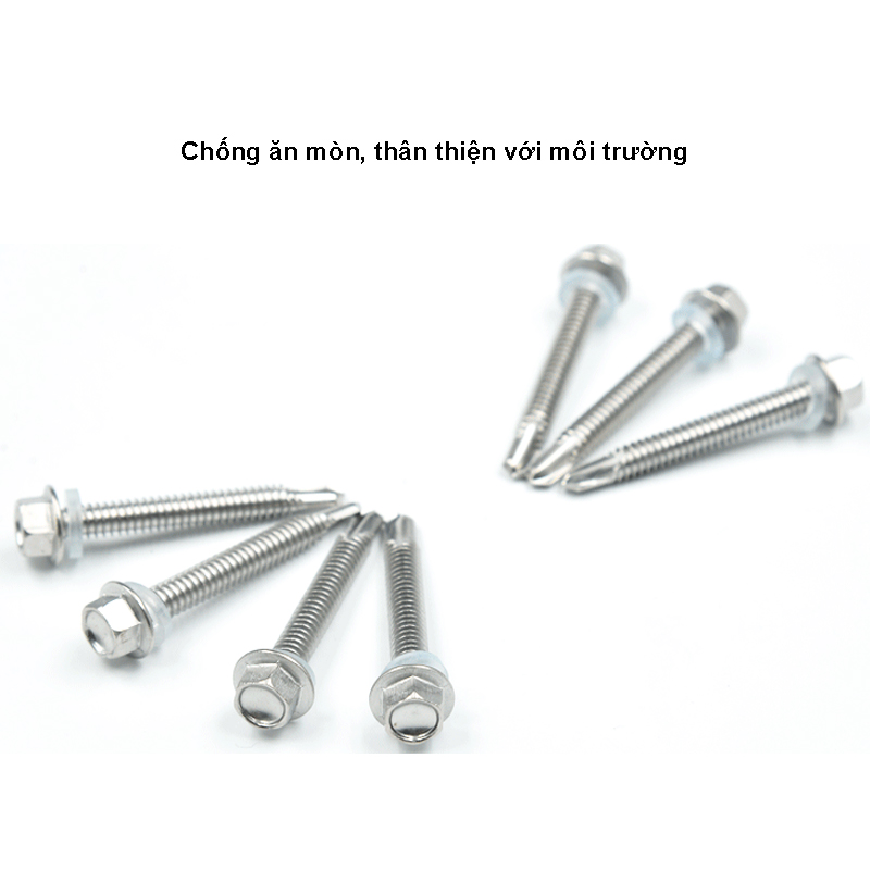 Combo 10 vít khoan lục giác ngoài ST5.5 ST6.3 có ron cao su chống thấm nước