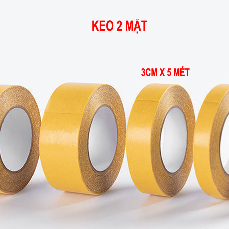 Băng keo SỢI THỦY TINH 2 mặt siêu bền - băng keo lưới 2 mặt dán thảm