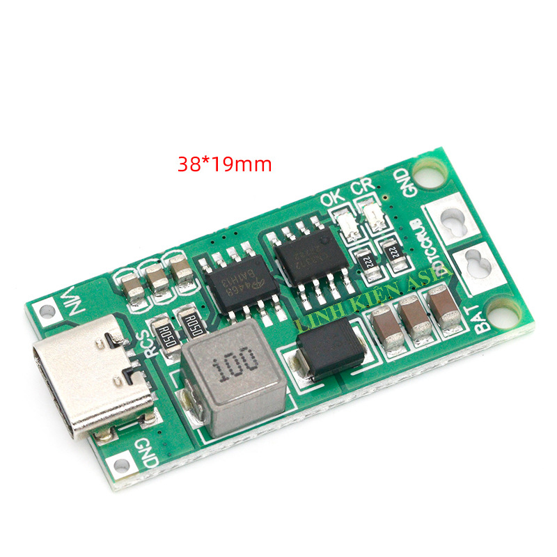 Mạch sạc tăng áp sạc pin lithium 2S (8.4V) 3S (12.6V) 4S (16.8V) đầu vào cổng TypeC 5V