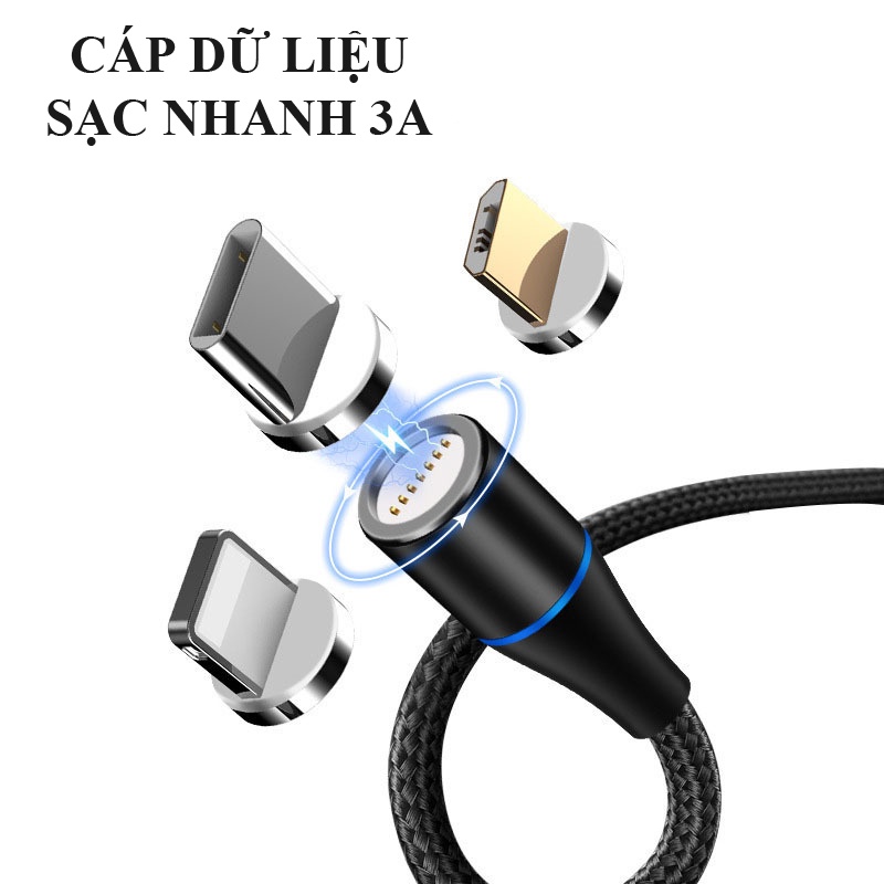 Cáp dữ liệu 7 lõi - sạc nhanh 3A - dây nam châm kết nối điện thoại