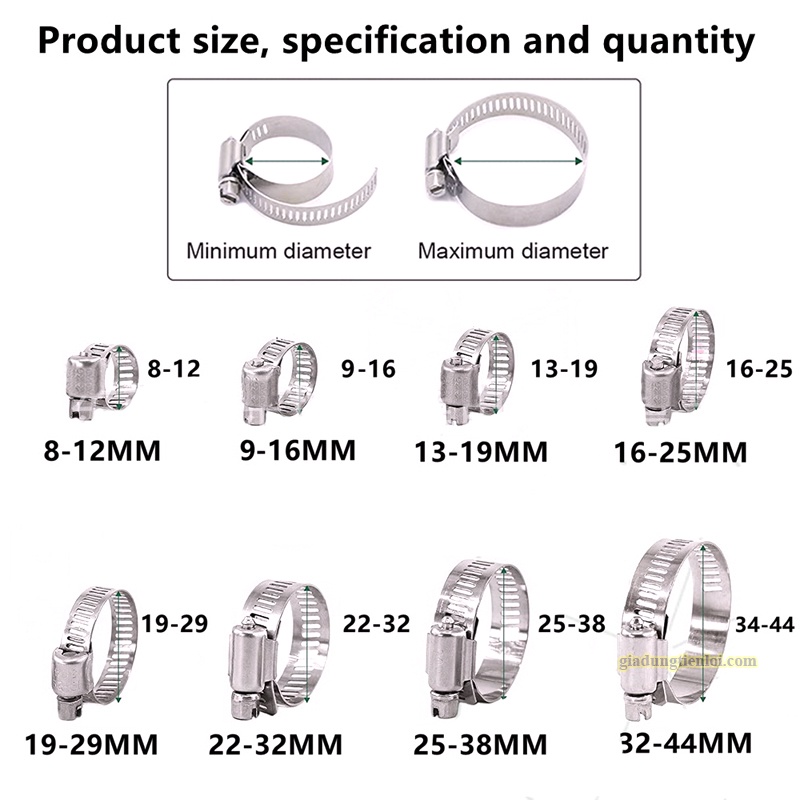 Vòng siết ống - cổ dê- vòng đai siết inox mạ kẽm