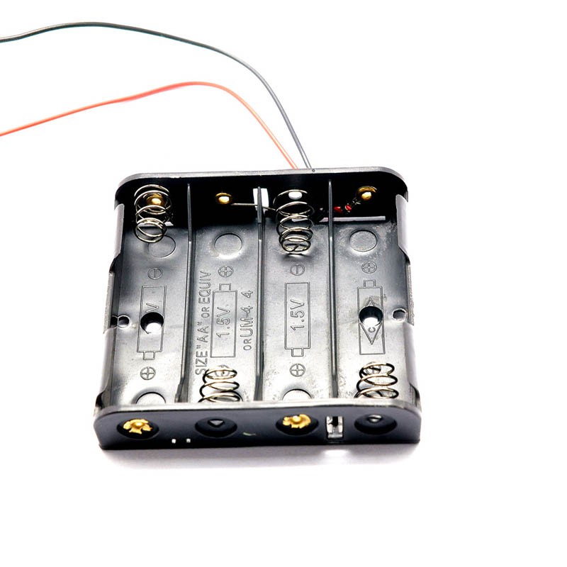 Đế gắn pin AA - khay đựng pin nối tiếp có dây đế lò xo gắn pin AA