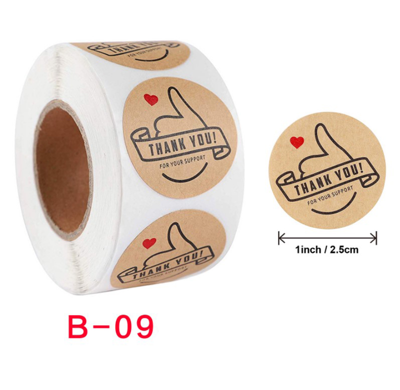 Cuộn 500 tem decal logo thank you kute