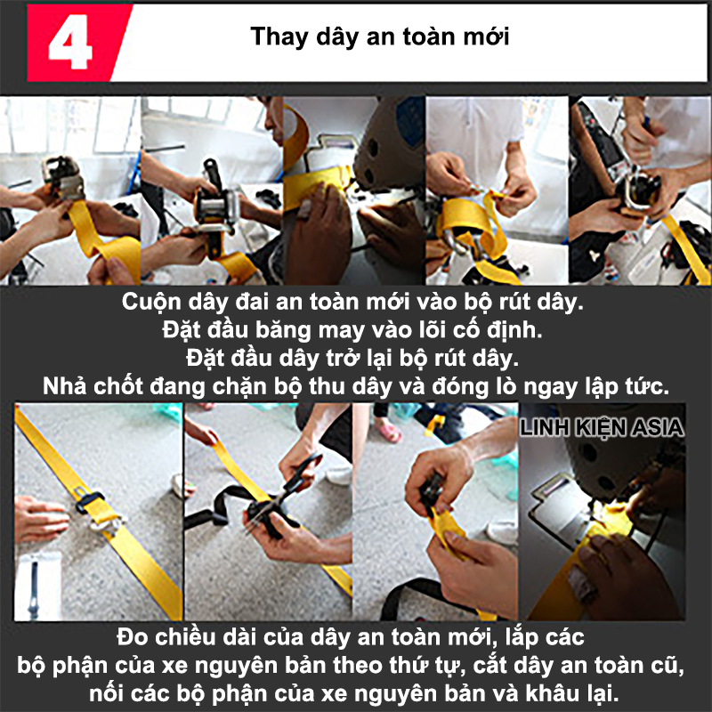 Cuộn dây thay đổi màu sắc sửa chữa dây đai an toàn trên ô tô dài 3,5m