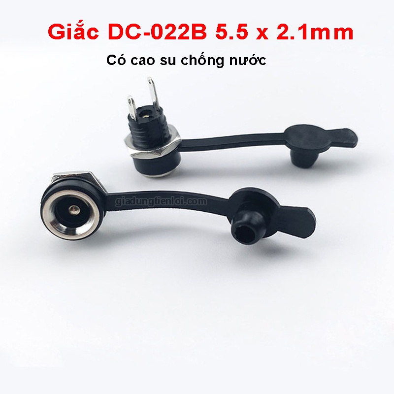 Giắc sạc DC-022B 5.5x2.1mm DC-022C 3.5x1.3mm phi 7.5mm