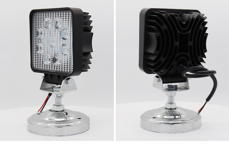 Đèn pha led 12-80V 27W (9 bóng led) dùng cho xe hơi, xe nâng, xe xúc