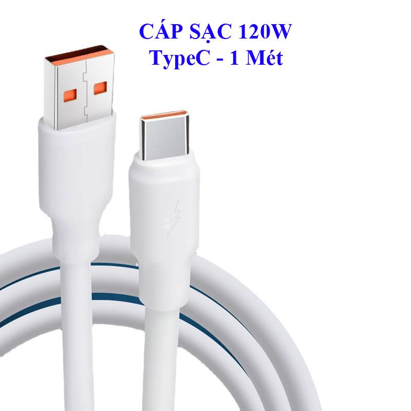 Dây cáp sạc nhanh 120W, cáp dữ liệu dây to tương thích với nhiều thiết bị và điện thoại