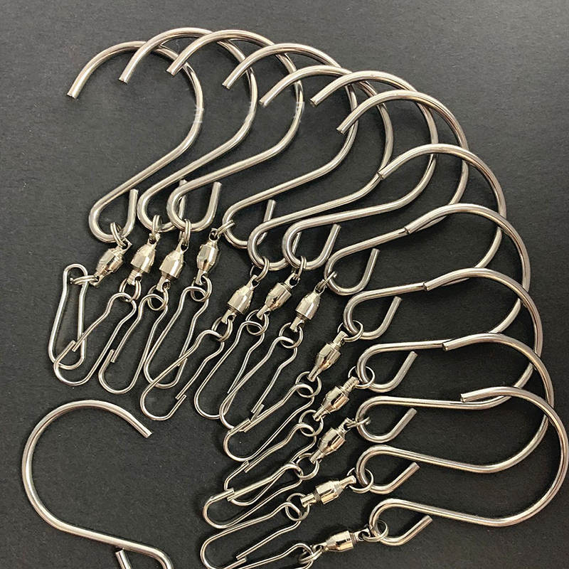 Combo 10 móc treo chuông gió thép không gỉ tự xoay, móc treo trang trí ngoài trời