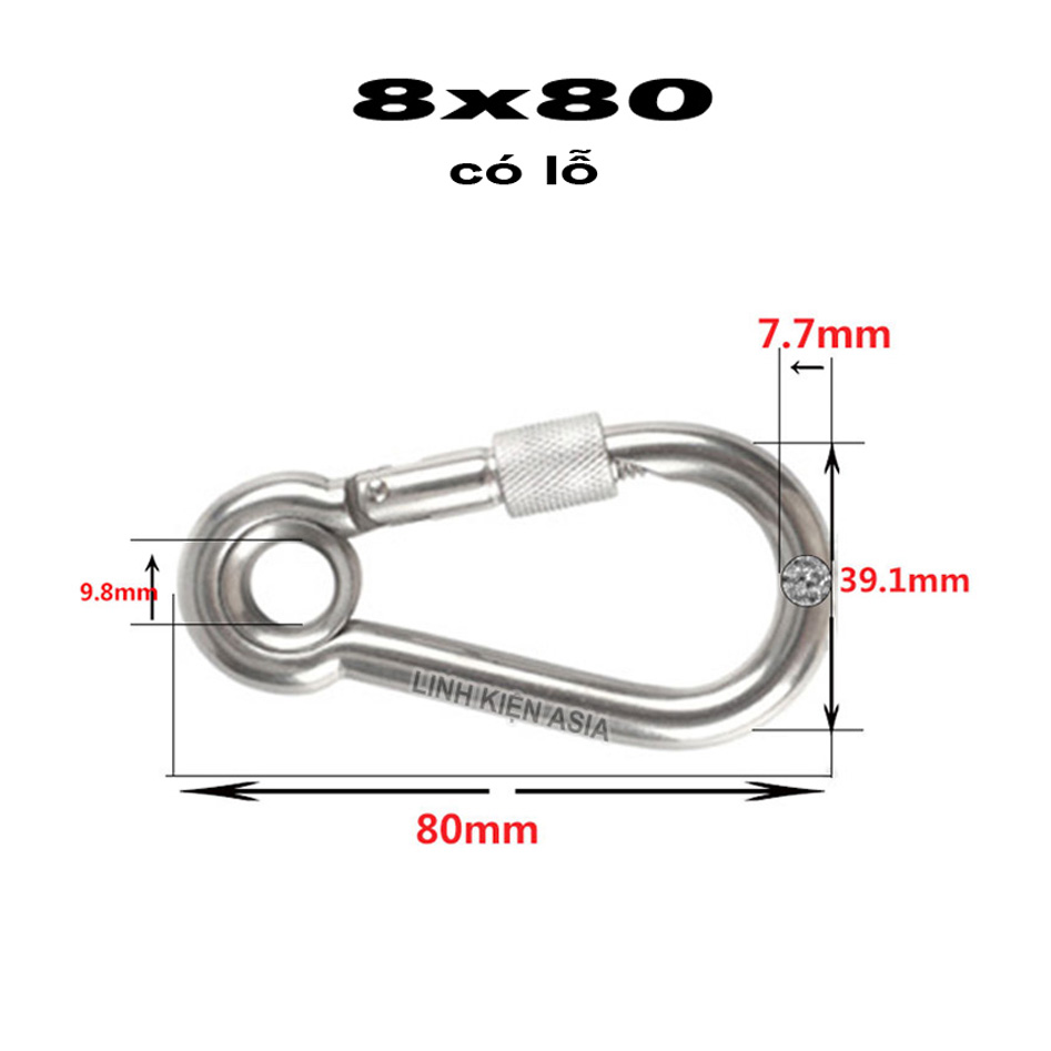 Móc lò xo QUẢ BẦU chốt khóa an toàn bằng thép carbon mạ kẽm leo ​​núi