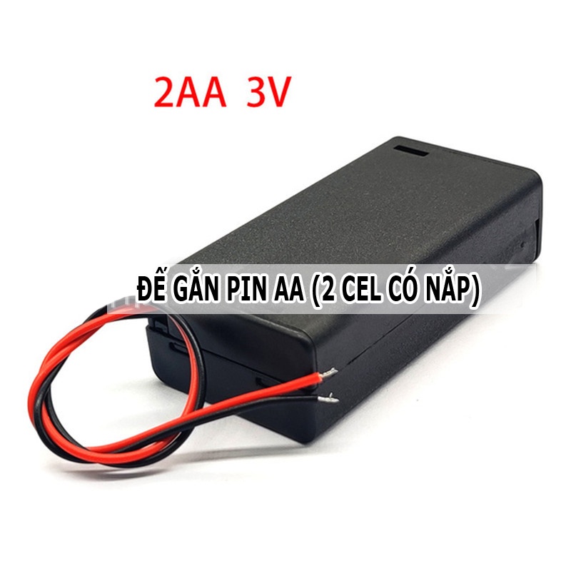 Đế gắn pin AA - khay đựng pin nối tiếp có dây đế lò xo gắn pin AA