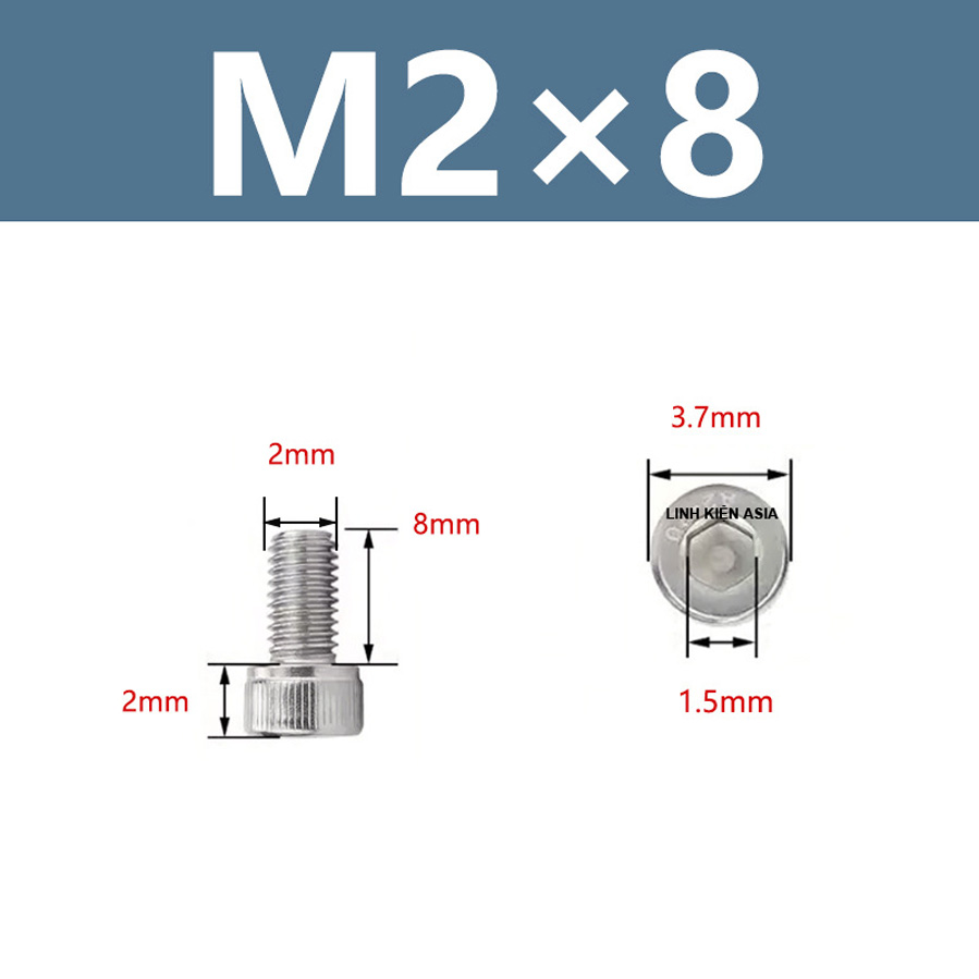 Combo10 Vít Lục Giác Trong Trụ Thép/ Inox Vít Trụ Lỗ Trong Lục Giác