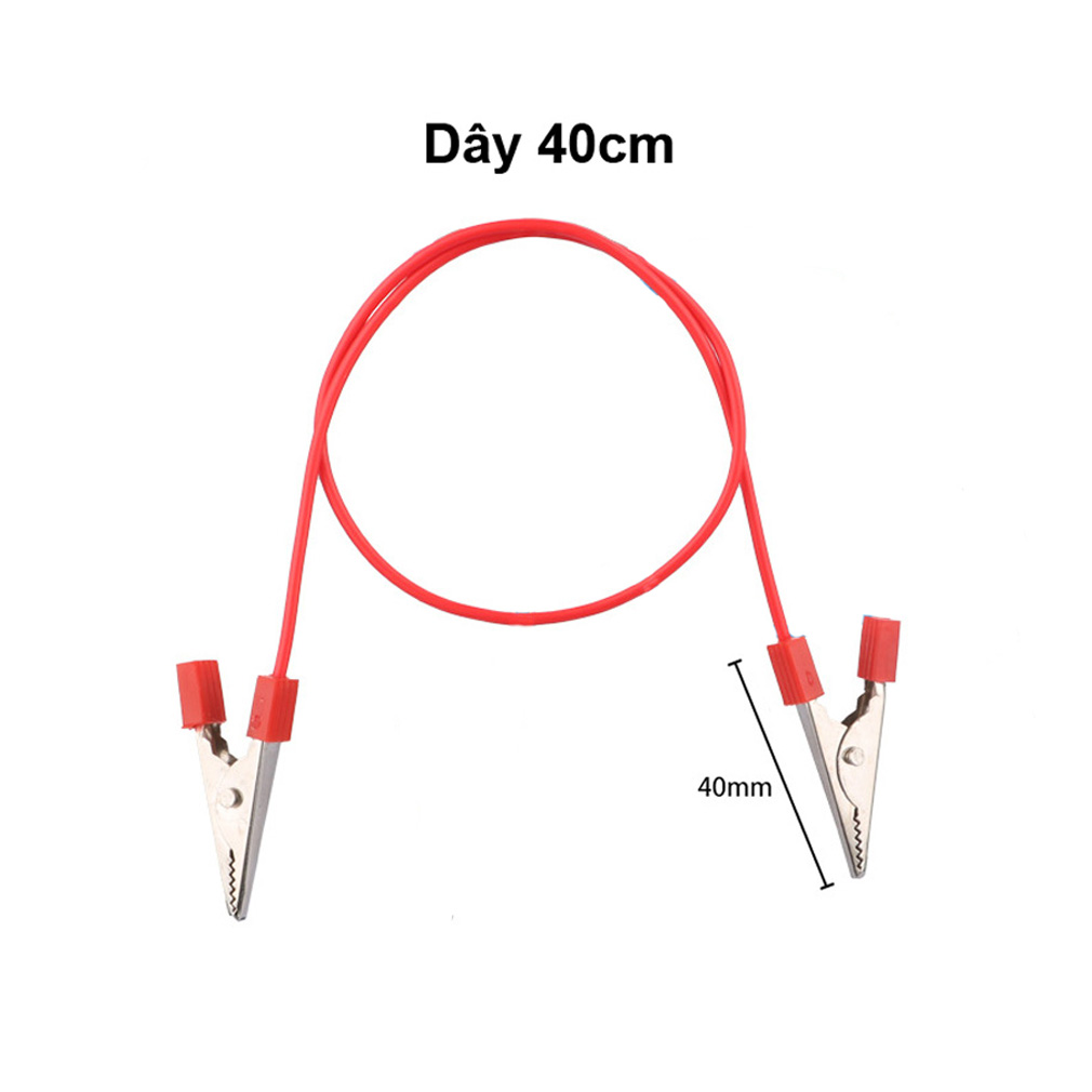 Cặp đầu kẹp cá sấu đỏ + đen