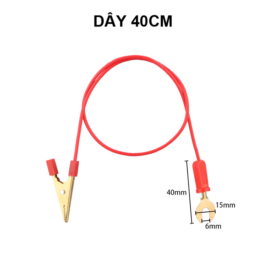 Cặp đầu kẹp cá sấu đỏ + đen