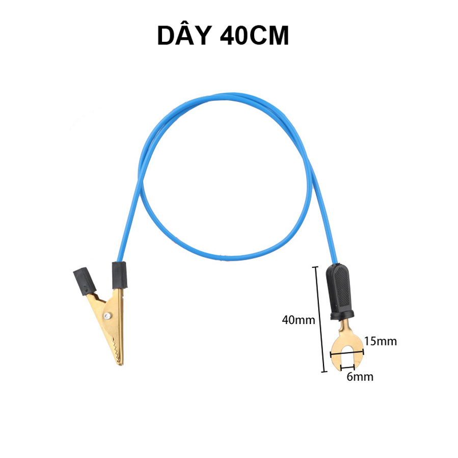 Cặp đầu kẹp cá sấu đỏ + đen