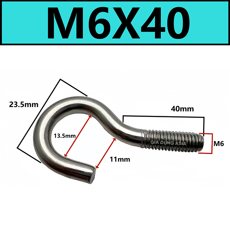 Vít móc dấu chấm hỏi mạ kẽm sáng bóng, vít treo đồ tiện dụng chắc chắn