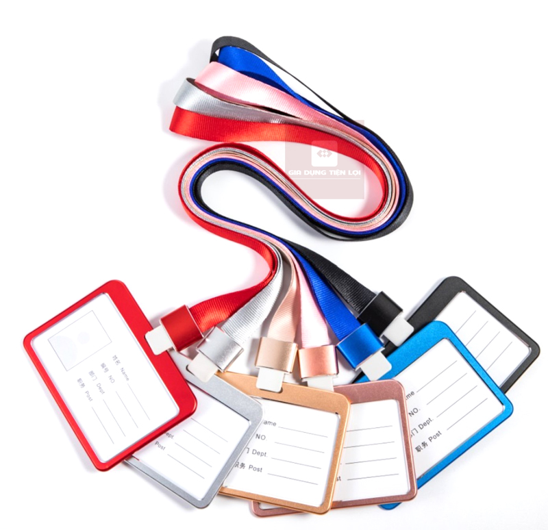 Thẻ bảng tên hợp kim Nhôm và dây đeo rộng 1.5cm cao cấp