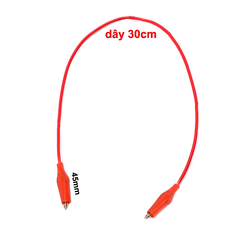 Cặp đầu kẹp cá sấu đỏ + đen