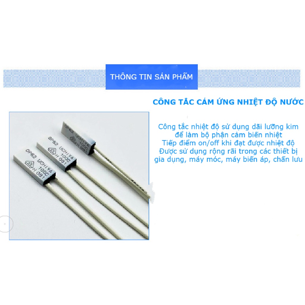 Cảm biến nhiệt độ nước - công tắc nhiệt thường đóng uchiya 5A-250V ( 75-140 ĐỘ C )