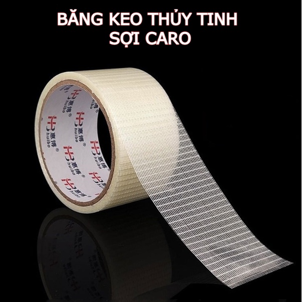 Băng keo 1 mặt sợi thủy tinh trắng dài 20 mét