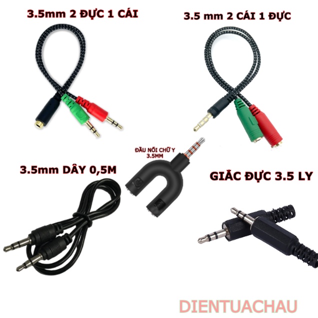 Dây cáp âm thanh 3.5 ly - giắc kết nối 3.5mm có dây và không dây
