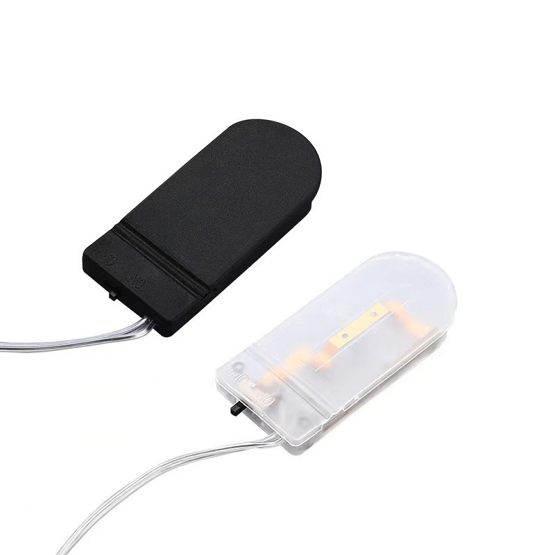Combo 5 Đế nhựa gắn pin nút có công tắc CR2032 có dây và nắp đậy, hộp đựng pin cút áo