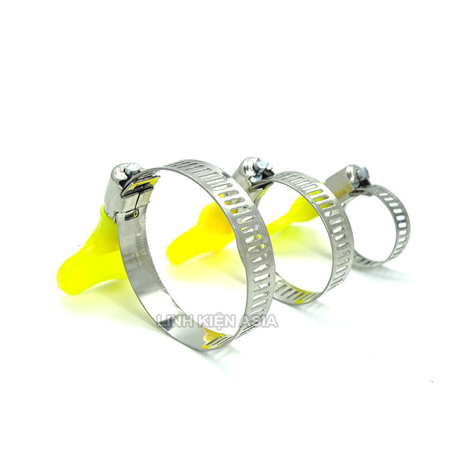 Combo 5 Vòng siết ống inox mạ kẽm - cổ dê có núm vặn màu vàng