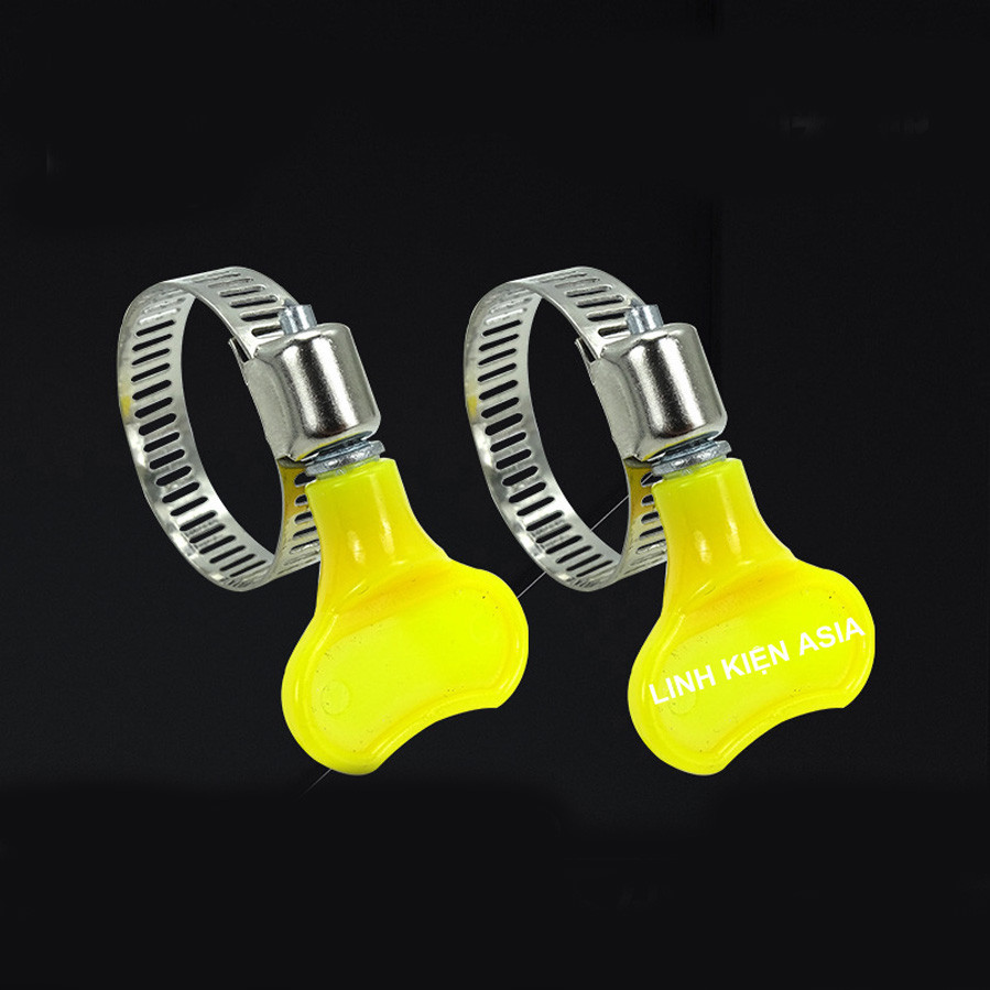Combo 5 Vòng siết ống inox mạ kẽm - cổ dê có núm vặn màu vàng
