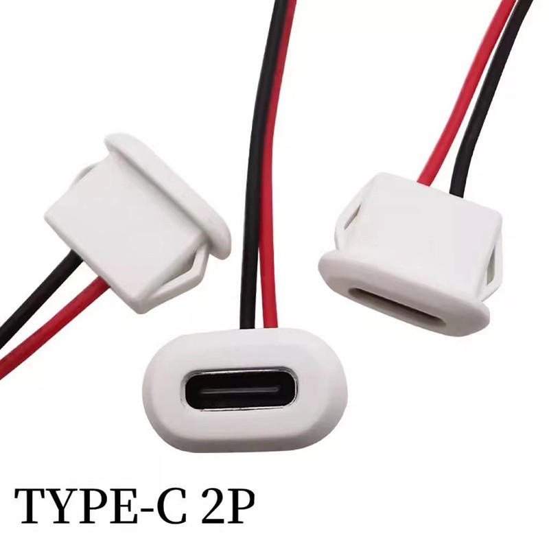 5 Giắc cái TypeC dài 10cm 2 dây, cổng sạc typeC khoét lỗ 14x5mm