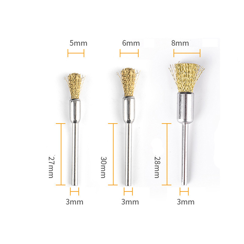 Combo 5 Bàn chải dây đồng gắn máy khoan mini dùng đánh bóng